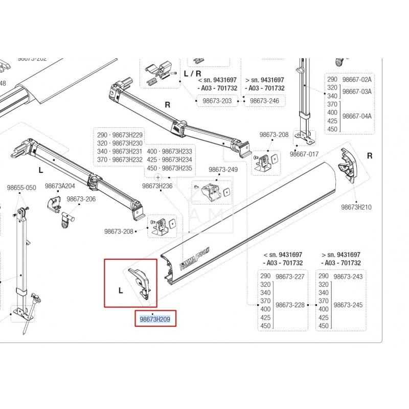 TAPA FRONTAL F80S D.B. 290-450 IZQ
