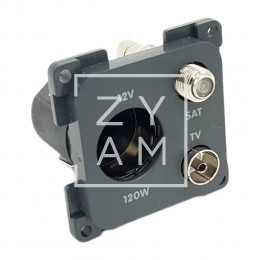 ENCHUFE 12V+ANTENA/SAT AUTO GRIS OSCURO