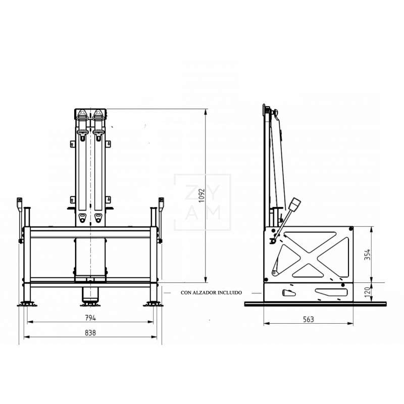 Asiento estructura OKB Eesafe BASIC para vehículos N1 con cinturón de seguridad de 3 puntos.