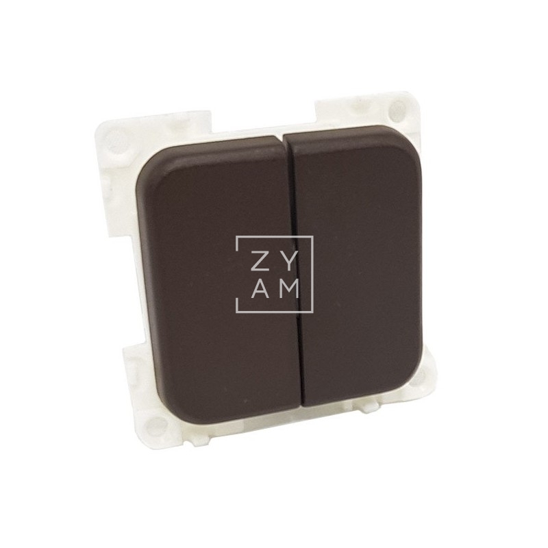 INTERRUPTOR DOBLE PLANO MARRON