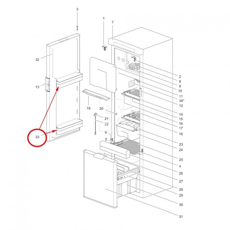 ESTANTE PUERTA THETFORD N3149