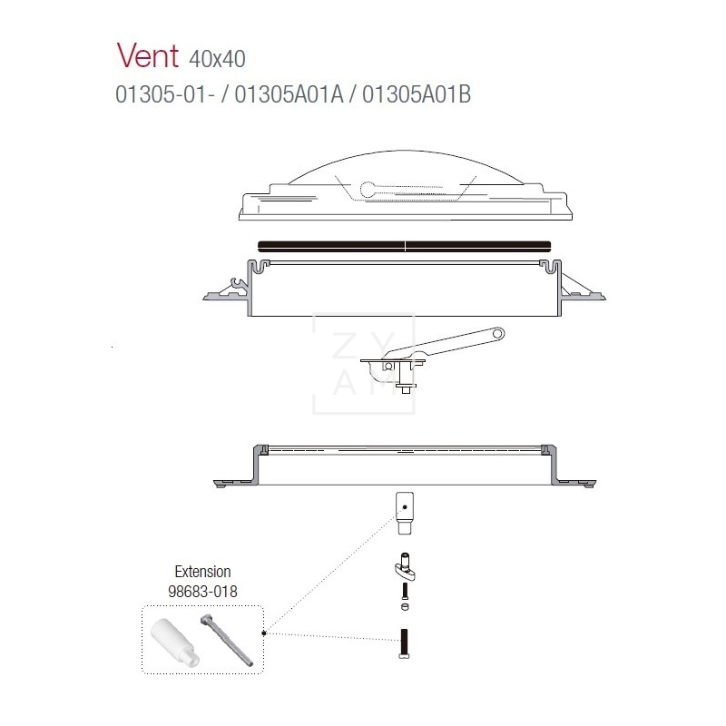 ALARGADOR MANIVELA FIAMMA VENT40 OLD