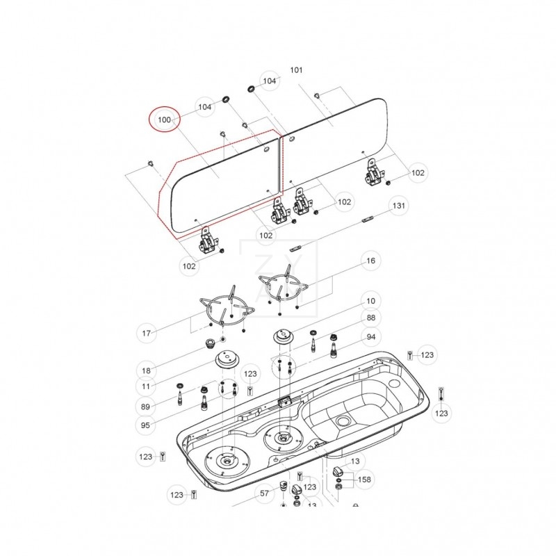 TAPA CRISTAL COCINA/SENO IZQUIERDA MO9222R