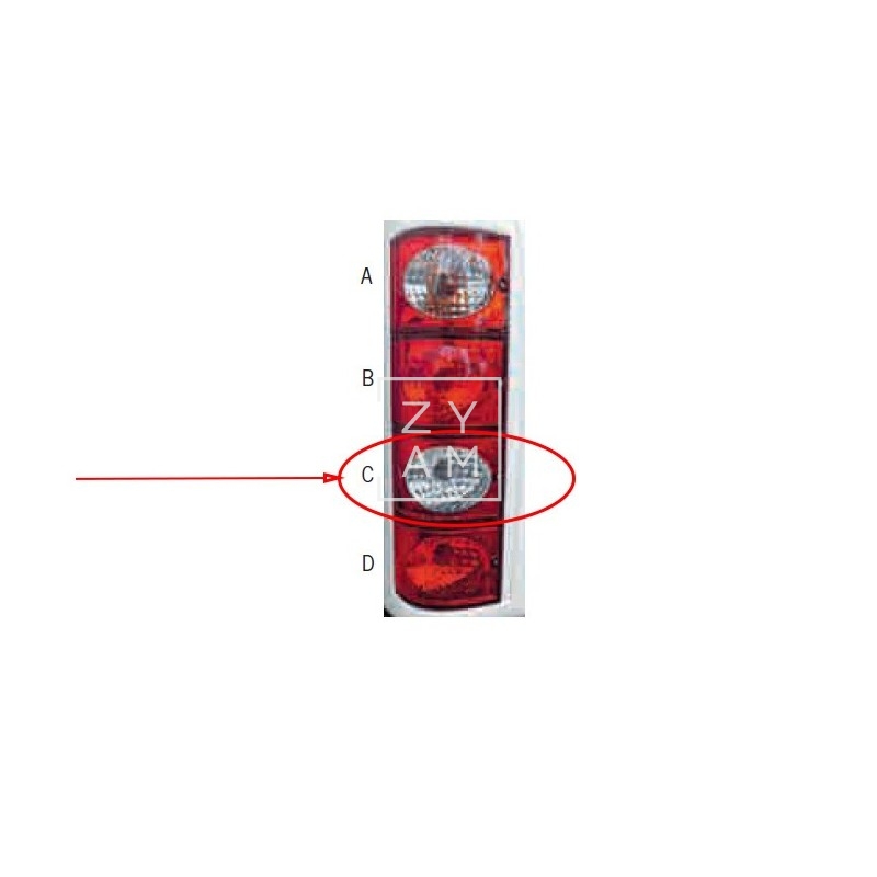 PILOTO VERTICAL MARCHA ATRAS BLANCO/ROJO JOKON