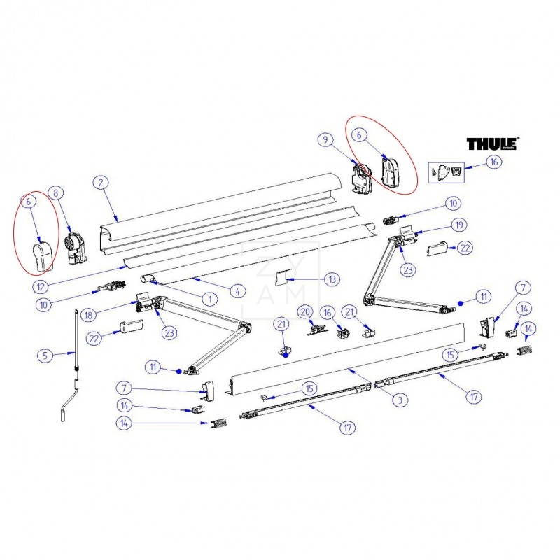 TAPA THULE 4900 IZQUIERDA+DERECHA BLANCO