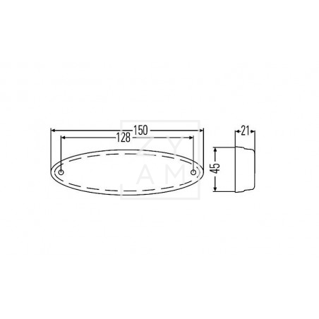 PILOTO LATERAL AMBAR HELLA LED ADR 150X45X21