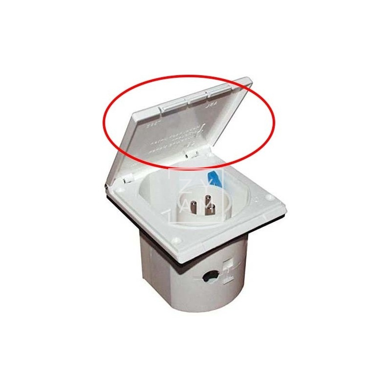 TAPA TOMA 220V CUADRADA BLANCA