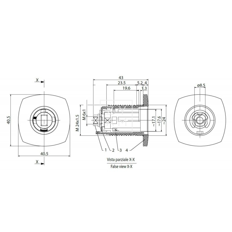 CERRADURA PORTON ZD C/TAPA 24X30