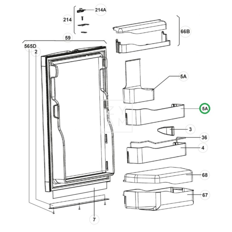 ESTANTE INTERMEDIO PUERTA RM 4240-7371