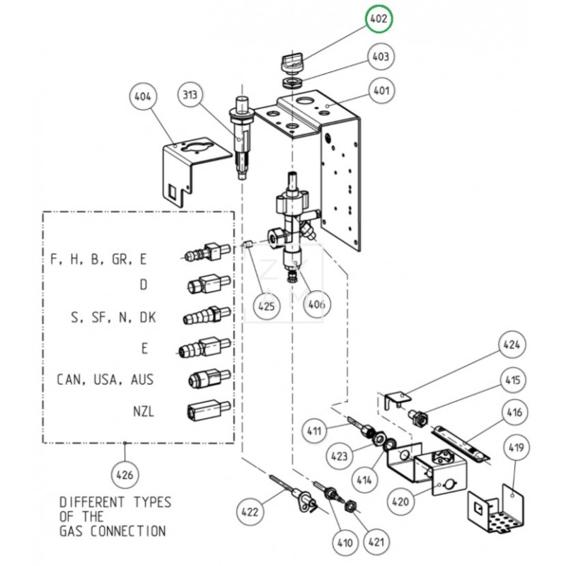 MANDO VALVULA GAS RC 1100-4000