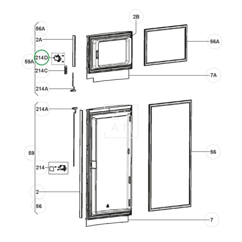 CIERRE PUERTA CONGELADOR RMD 8501-8555