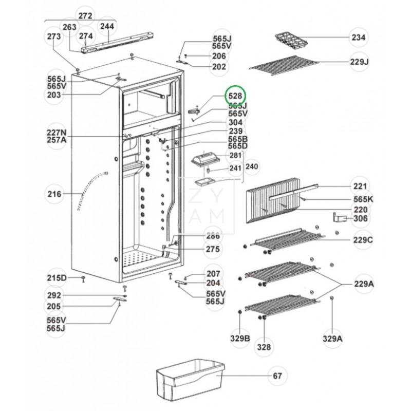 BISAGRA CENTRAL GRIS RM 7601-7855