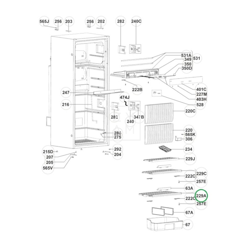 PARRILLA PLASTICA FONDO RMD/RMDT  8501-8555