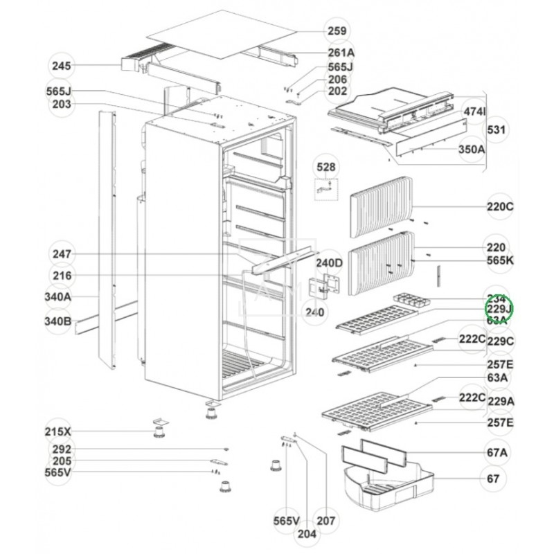 REPISA CONGELADOR 394X146 RMD 8501-8556