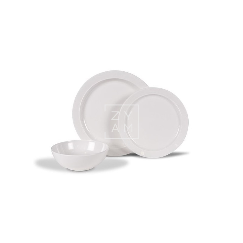 CONJUNTO 12PZ MELAMINA CLASSIC WHITE