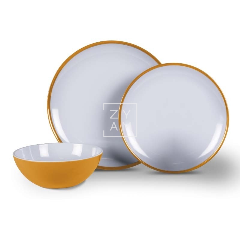 CONJUNTO 12PZ MELAMINA SUNSET YELLOW