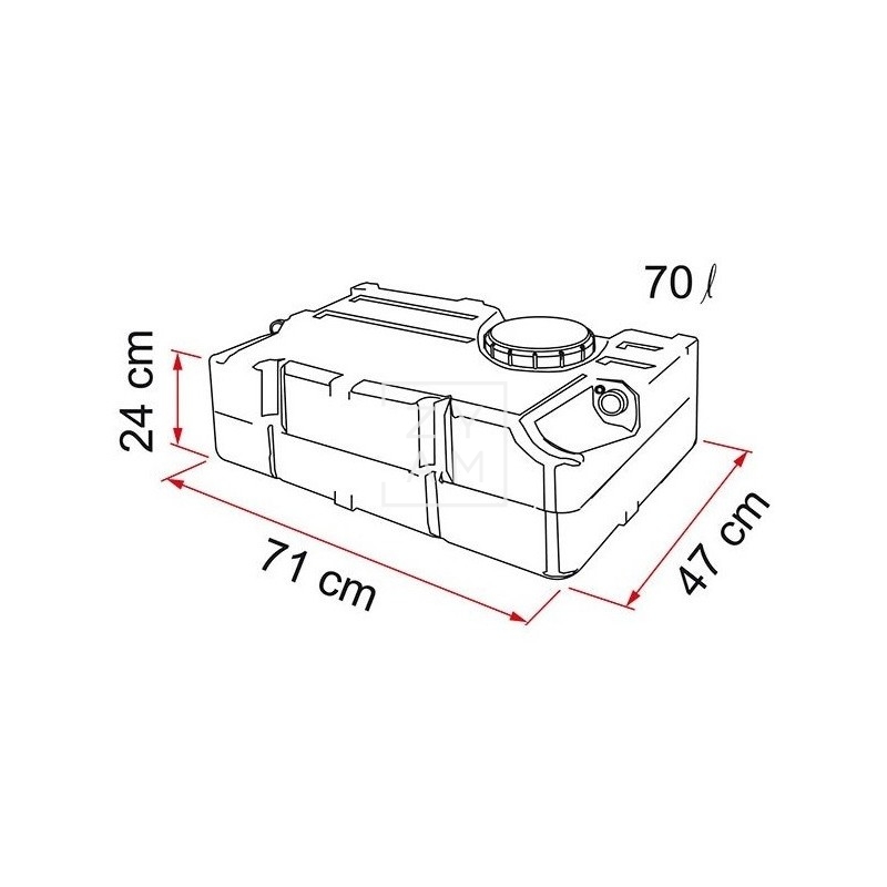 Depósito de Agua Fiamma 70L Alimentario con Kit