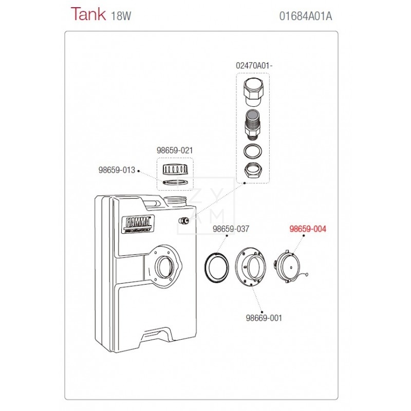 TAPON FIAMMA TANK 18-21-40L