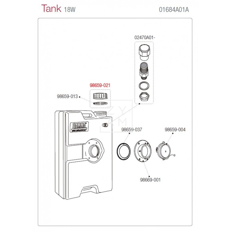 Tapón Grande Rojo Reforzado Fiamma 98659-022