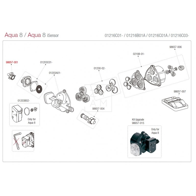 RACOR ACODADO BOMBA AQUA 8