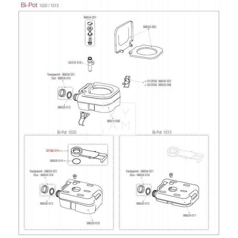 VALVULA DESCARGA BI-POT FIAMMA