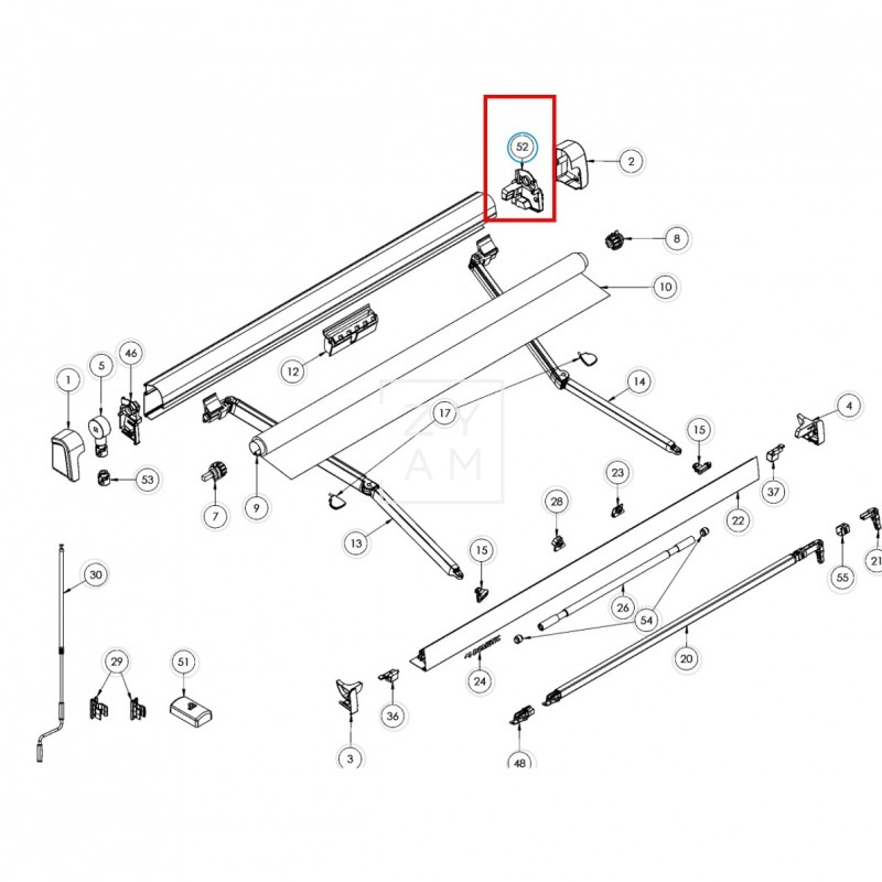 CARCASA INTERIOR DERECHA TOLDO PW1100