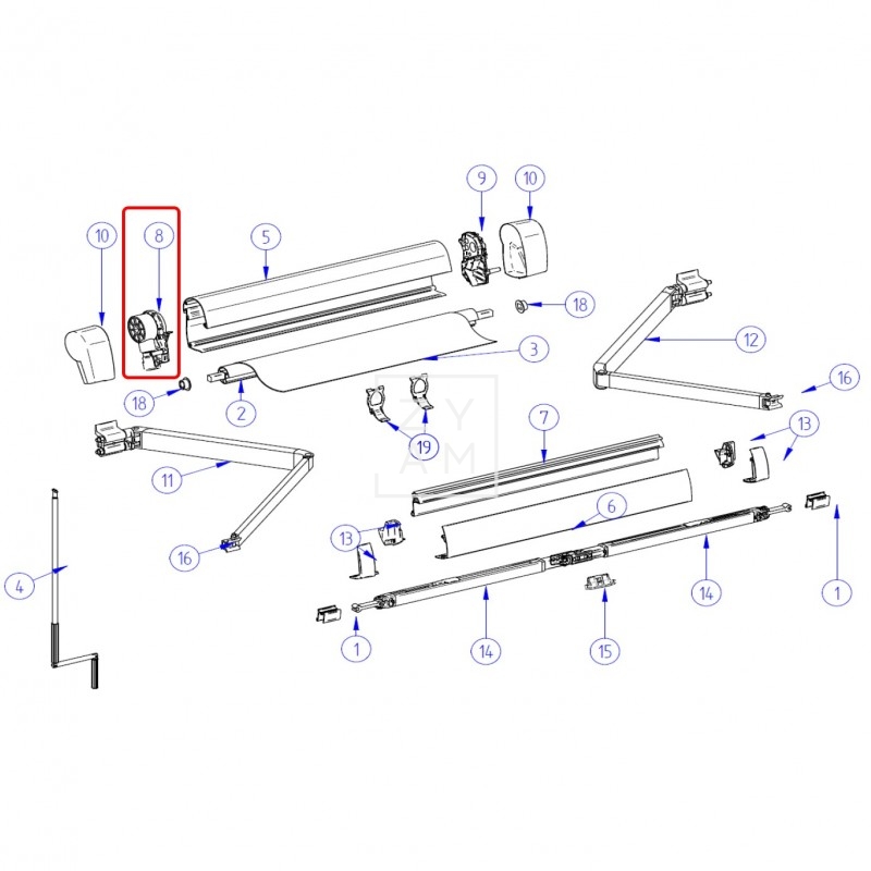 Conjunto Molinete Omnistor 5102 + Carcasa Lateral