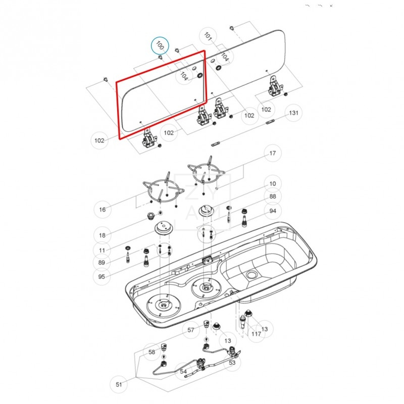 TAPA CRISTAL COCINA/SENO IZQ MO9222R V2