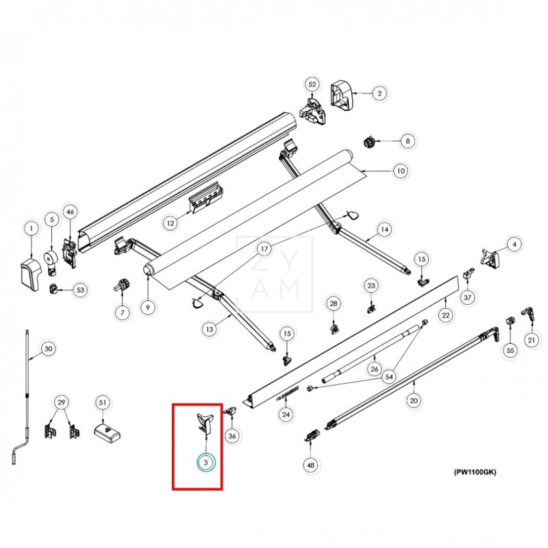 TAPA FRONTAL IZQ. TOLDO PW1100