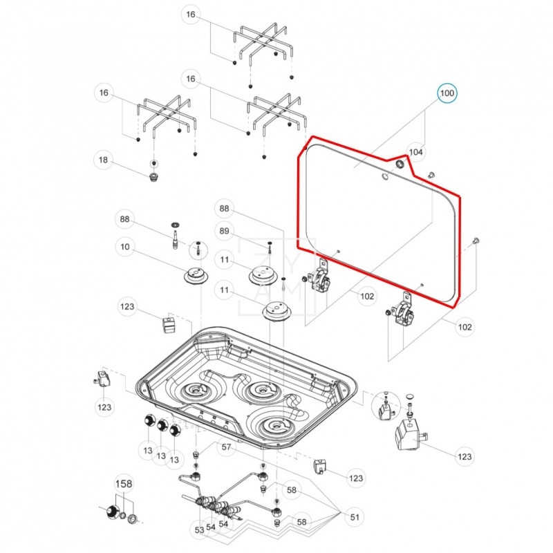 TAPA CRISTAL COCINA 560X440
