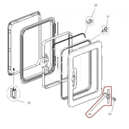 CERRADURA PORTON SK5 ZADI DOMETIC