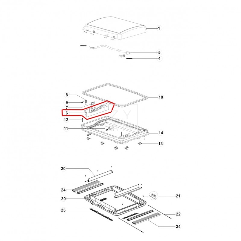 Juego Carriles Apertura Claraboya Dometic Midi Heki Asa