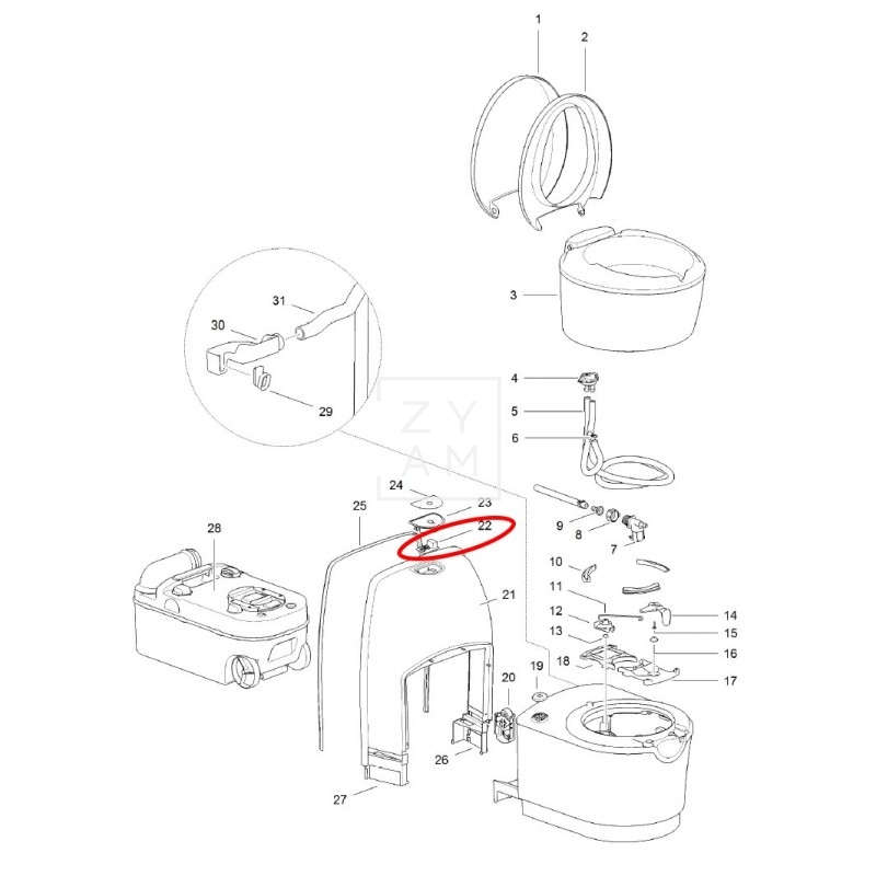 PCB MANDO WC THETFORD C220