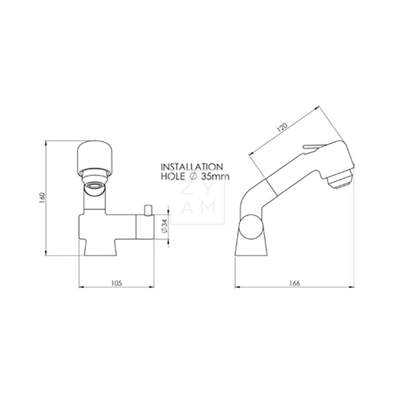 M.MANDO MEZ. DUCHA. PARED TREM
