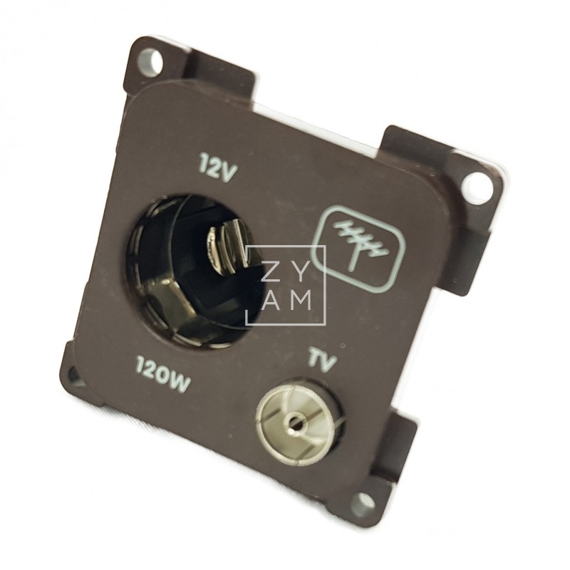 ENCHUFE 12V+ANTENA AUTO MARRON