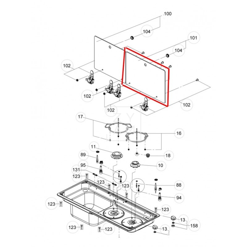 TAPA CRISTAL COCINA/SENO DER MO9722L