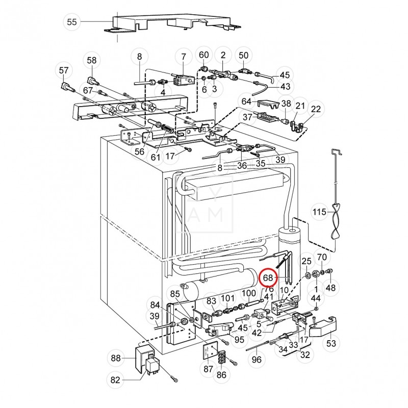 Resistencia Nevera Trivalente Dometic 230V 220W
