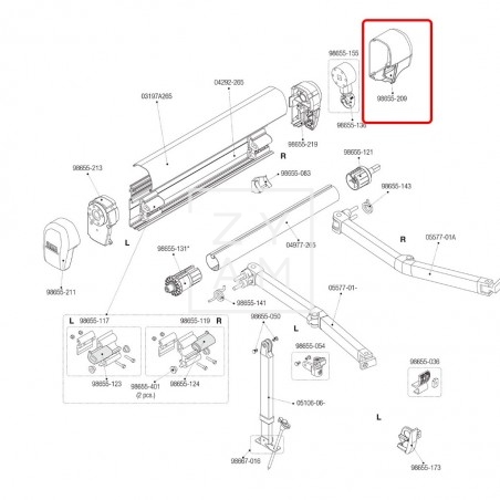 TAPA DER F45 Ti TITANIUM 98655-209