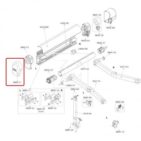 TAPA IZQ F45 Ti TITANIUM 98655-211