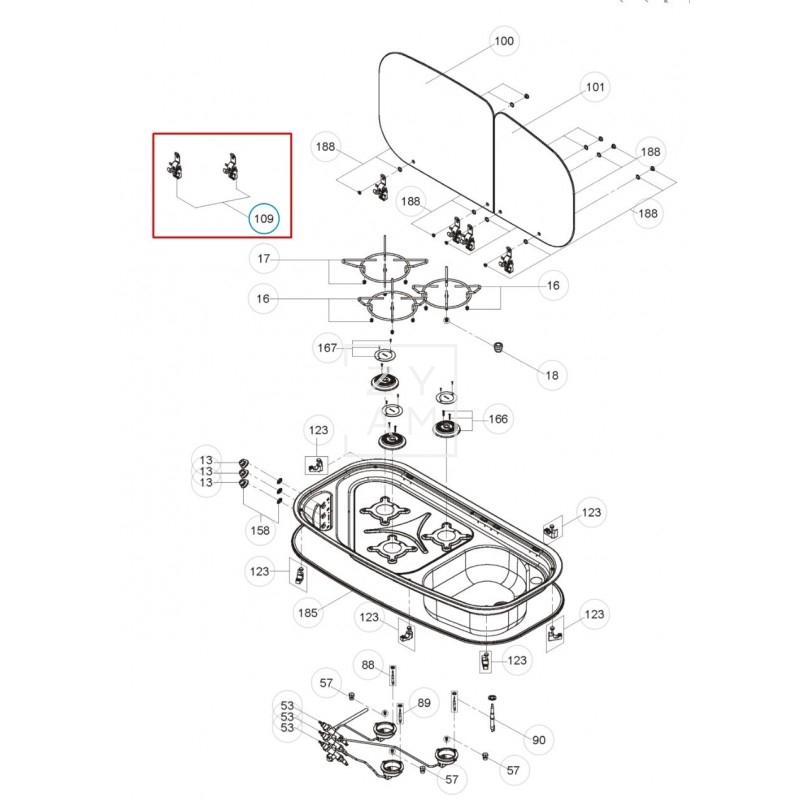 COCINA BISAGRAS CRISTAL  CE840/2 PAR