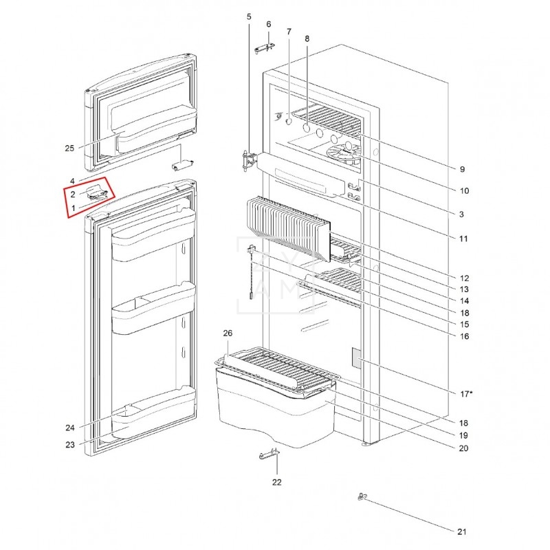 CIERRE PUERTA V2 THETFORD NEGRO T62698527
