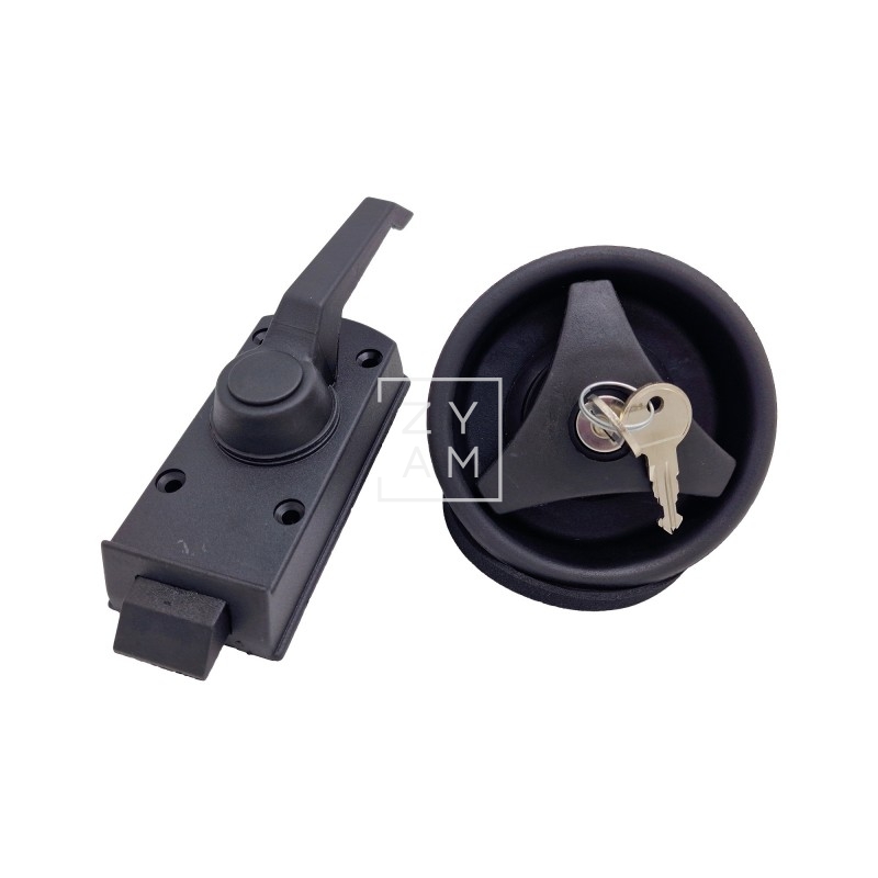 CERRADURA REDONDA 93MM NEGRA