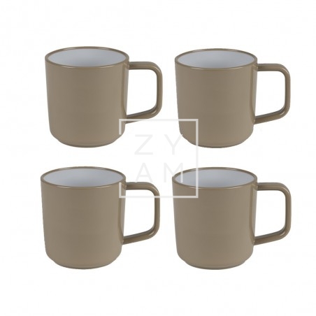 PACK 4 TAZAS KAMPA MARRON COFFEE