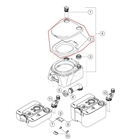 TAPA Y ASIENTO WC DOMETIC 972/976