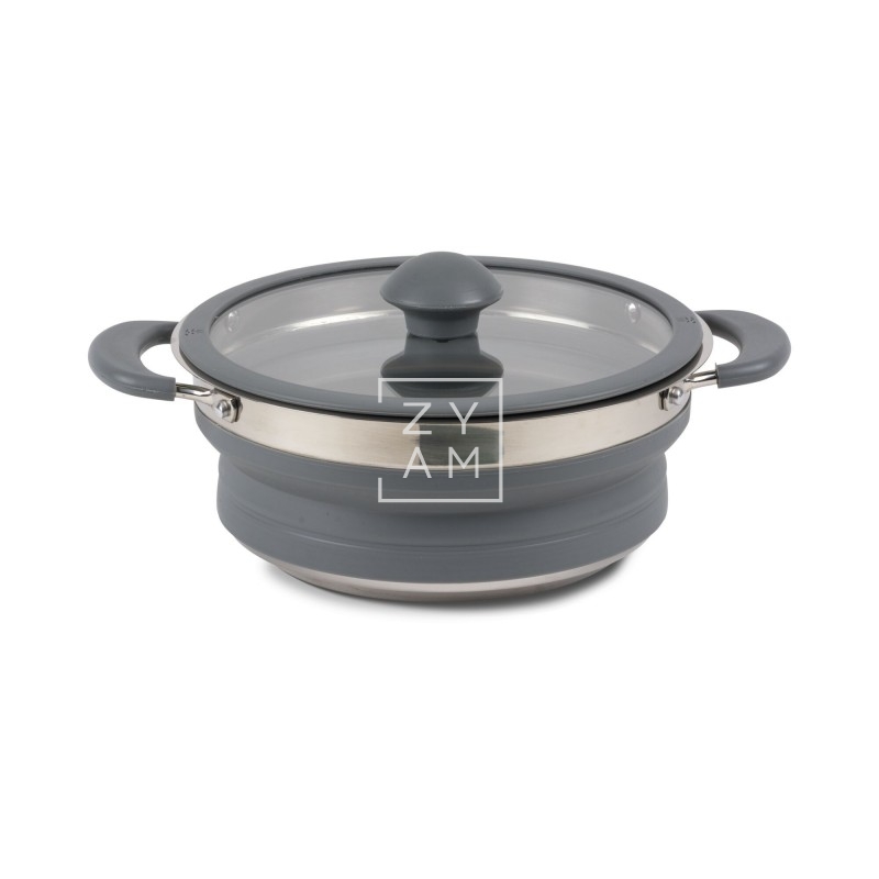 CACEROLA PLEGABLE SILICONA 1,5 LT GRIS