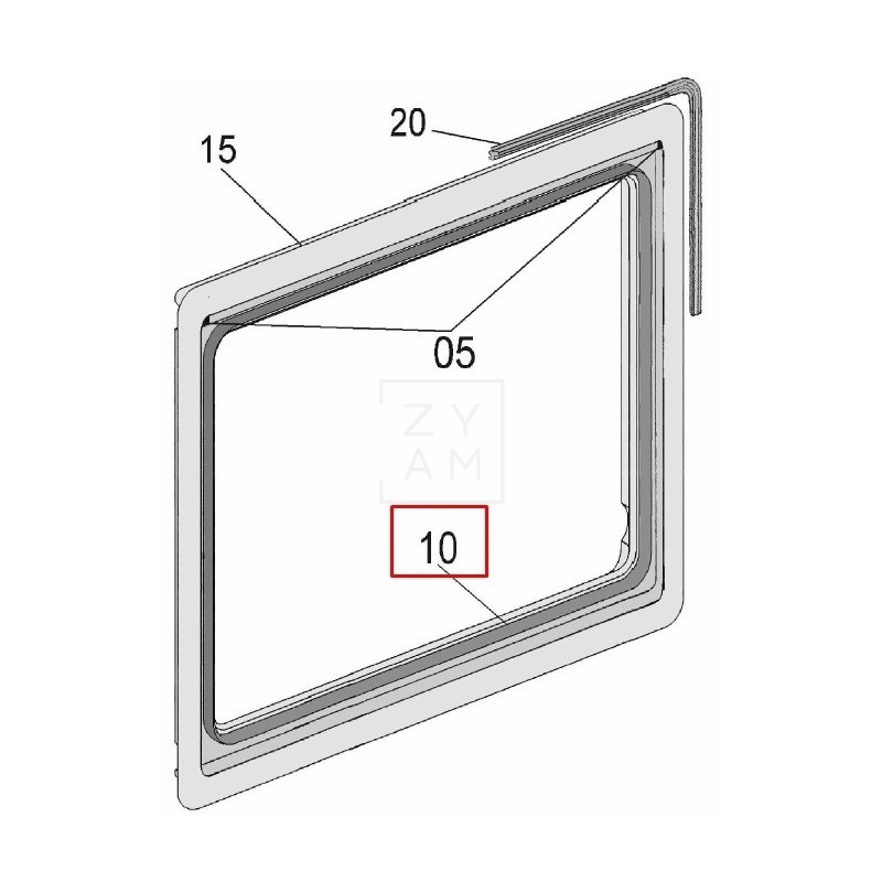 GOMA EXT CRISTAL VENTANA S3/S4