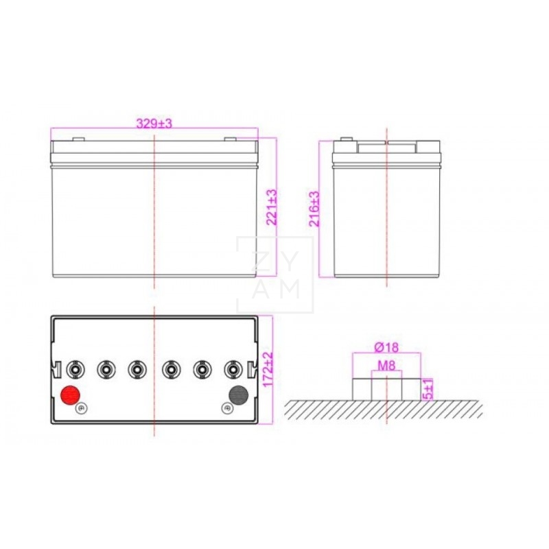 ACUMULADOR GEL 124 AH C100