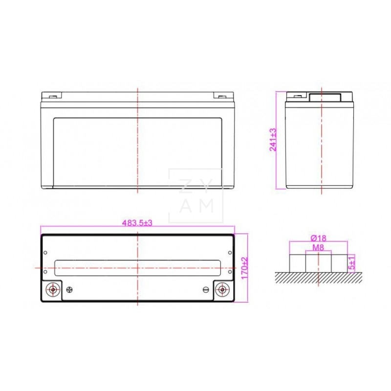 ACUMULADOR GEL 190 AH C100