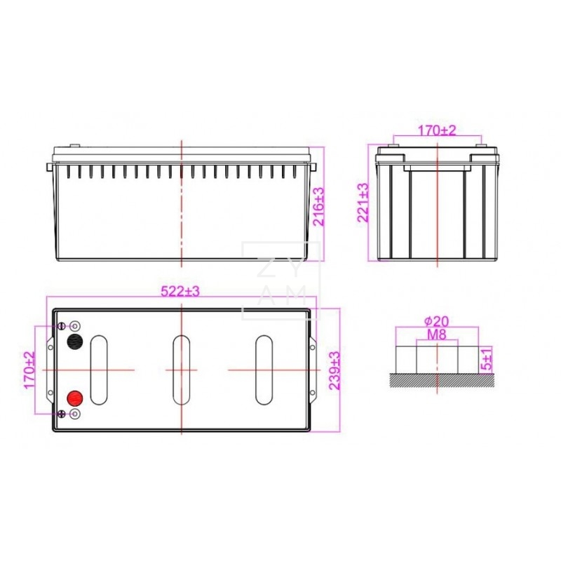 ACUMULADOR GEL 260 AH C100