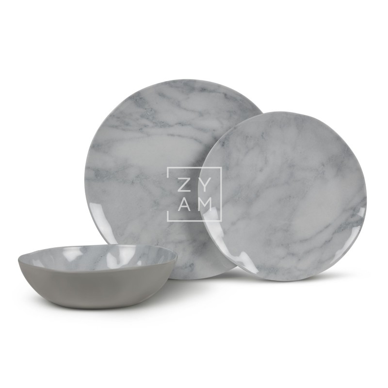 CONJUNTO 12 PZ. MELAMINA MARBLE